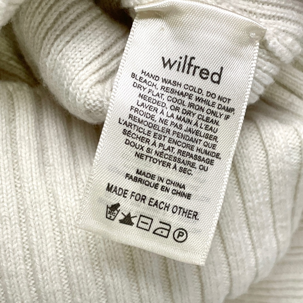 Wilfred Plunge Front Merino Wool Cardigan in White - Picture 6 of 7